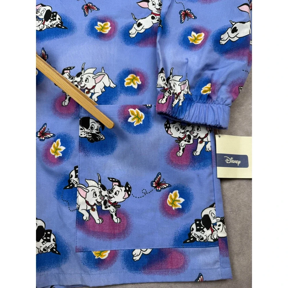 NWT VTG 2003 Disney X Barco Uniforms 101 Dalmatians Blue Scrub Jacket Size S USA - Picture 15 of 16
